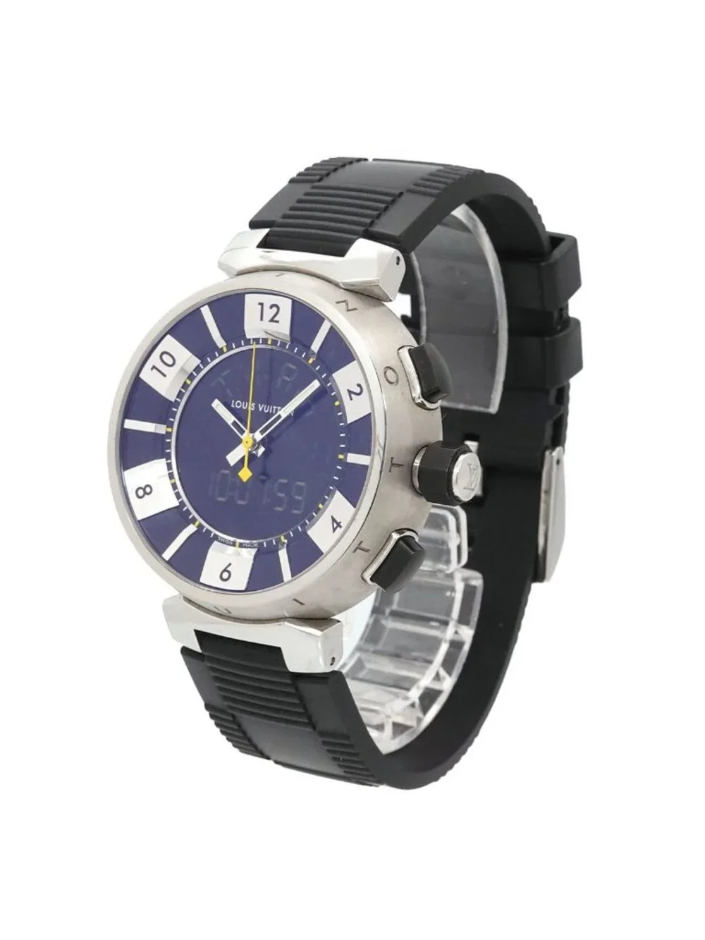 Louis Vuitton Tambour in Black Watch Quartz Analog Digital